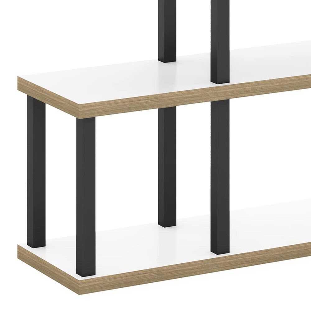 HOMLUX 3-Tier Ladder Display Bookshelf in White and Black, , large