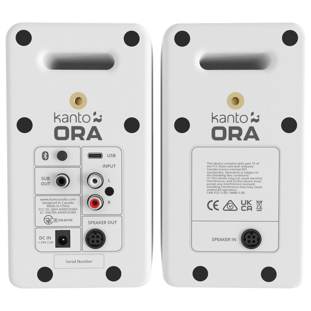 Kanto ORA Desktop Powered Reference Speakers USB-C Input in White (Pair), , large