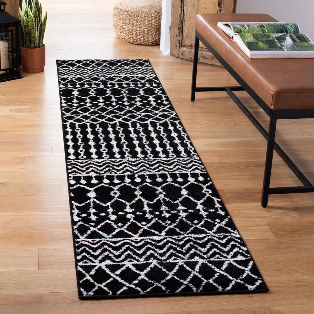 Safavieh Tulum TUL2702&#39; x 8&#39; Black and Ivory Runner, , large