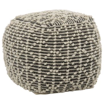 Blue Sun Designs Vaal Pouf Ottoman in Ivory and Charcoal, , large