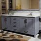 Lexora Home Jacques 72" Double Bathroom Vanity in Dark Grey with 2 cm White Quartz Top and Rectangular Sinks, , large