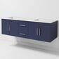 Lexora Home Geneva 60" Double Bathroom Vanity in Navy Blue with 2 cm White Carrara Marble Top and Rectangular Sinks, , large