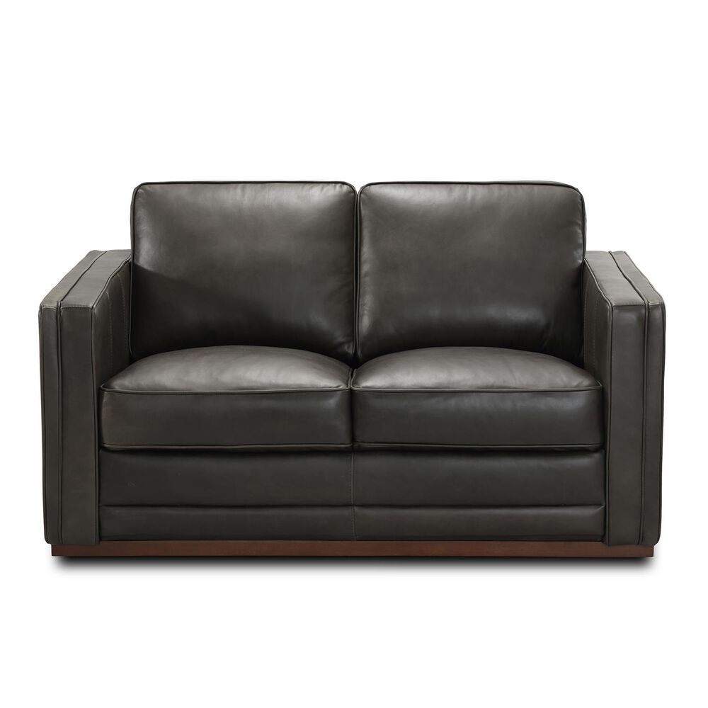 Sienna Designs Leather Stationary Loveseat in Westerwood Smoke, , large