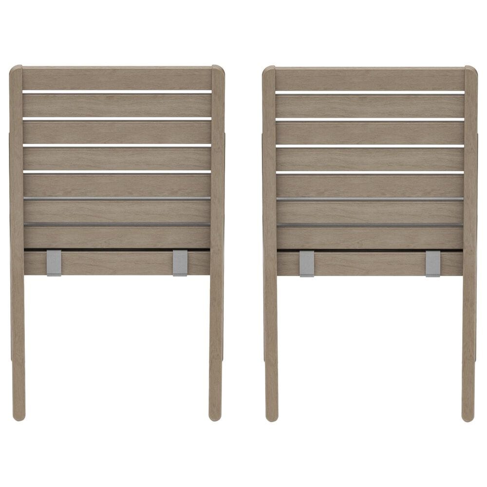 Homestyles Sustain Patio Dining Chair with Gray Cushion in Stain Brown &#40;Set of 2&#41;, , large