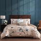 Bebejan Blue Blossom 5-Piece King Reversible Comforter Set in Cerulean Blue, Taupe and Dark Brown, , large