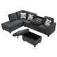 HOMLUX 94.49" L-Shaped Modular Sectional Sofa with Storage Ottoman and Cup Holders in Dark Gray, , large