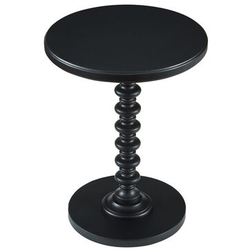 Linon Home Decor Aurora Round Side Table in Black, , large