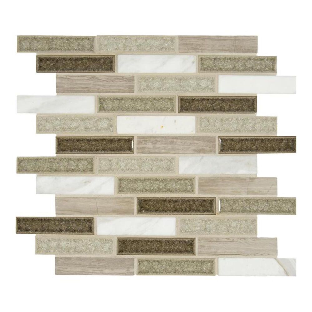 MS International Crystal Cliffs 12" x 12" Glass and Stone Mix Mosaic Sheet, , large