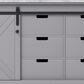 Lexora Home Marsyas 84" Double Bathroom Vanity in Dark Grey with White Carrara Marble Top and Rectangular Sinks, , large