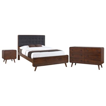 Pacific Landing Robyn 3 Piece Queen Platform Bedroom Set in Dark Walnut, , large