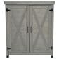 Hearth and Haven Outdoor Wooden Storage Cabinet with Metal Top and Adjustable Protective Footpad in Gray, , large