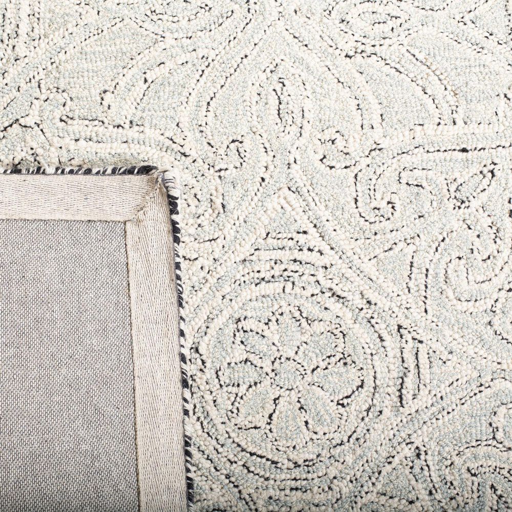 Safavieh Micro-Loop Damask 5&#39; Square Gray and Ivory Area Rug, , large