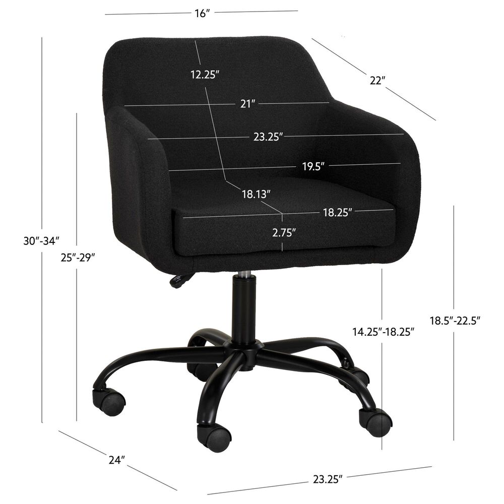 Linon Home Decor Rylen Office Chair in Black, , large