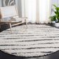 Safavieh Venus Shag VNS603B 5"3" Round Ivory and Dark Grey Area Rug, , large