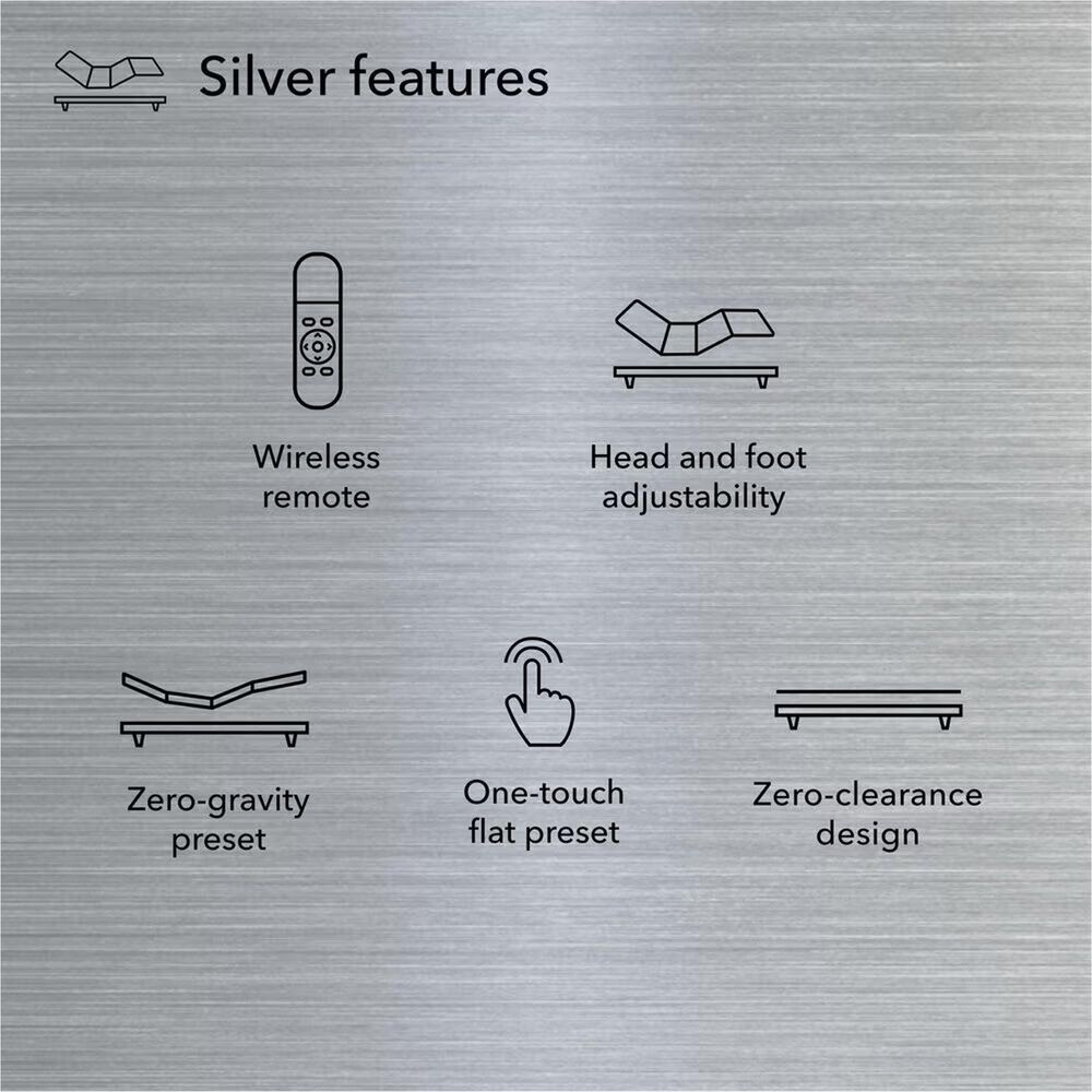 Serta King Silver Baselogic Adjustable Base, , large