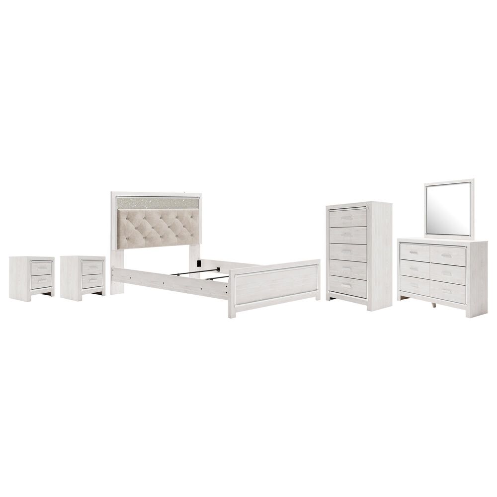Ashley Altyra 6-Piece Queen Upholstered Bed Set in White, , large