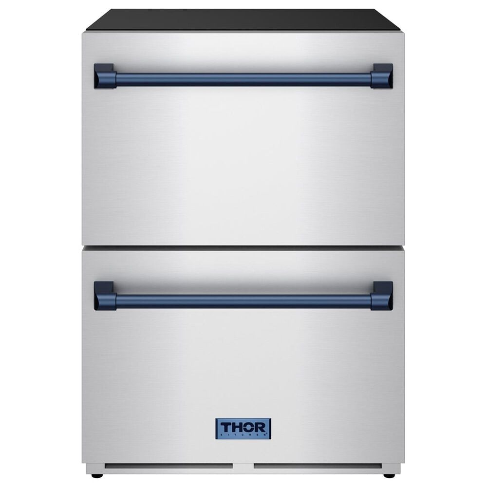 Thor Kitchen Gordon Ramsay 5.4 Cu. Ft. Undercounter Drawer Refrigerator with Blue Handle Kit in Stainless Steel, , large