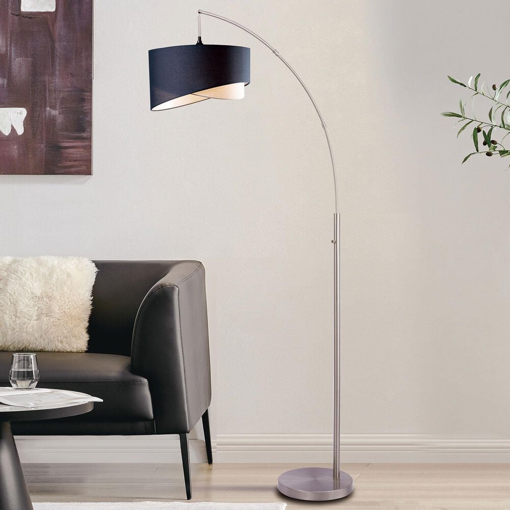 Lite Source Leonora Floor Lamp in Brushed Nickel, , large