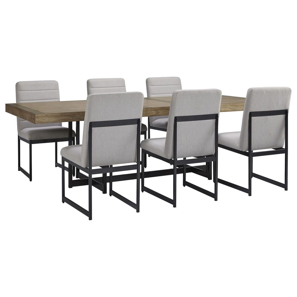 Ashley Tomtyn 7-Piece Dining Set in Light Brown and Gray, , large