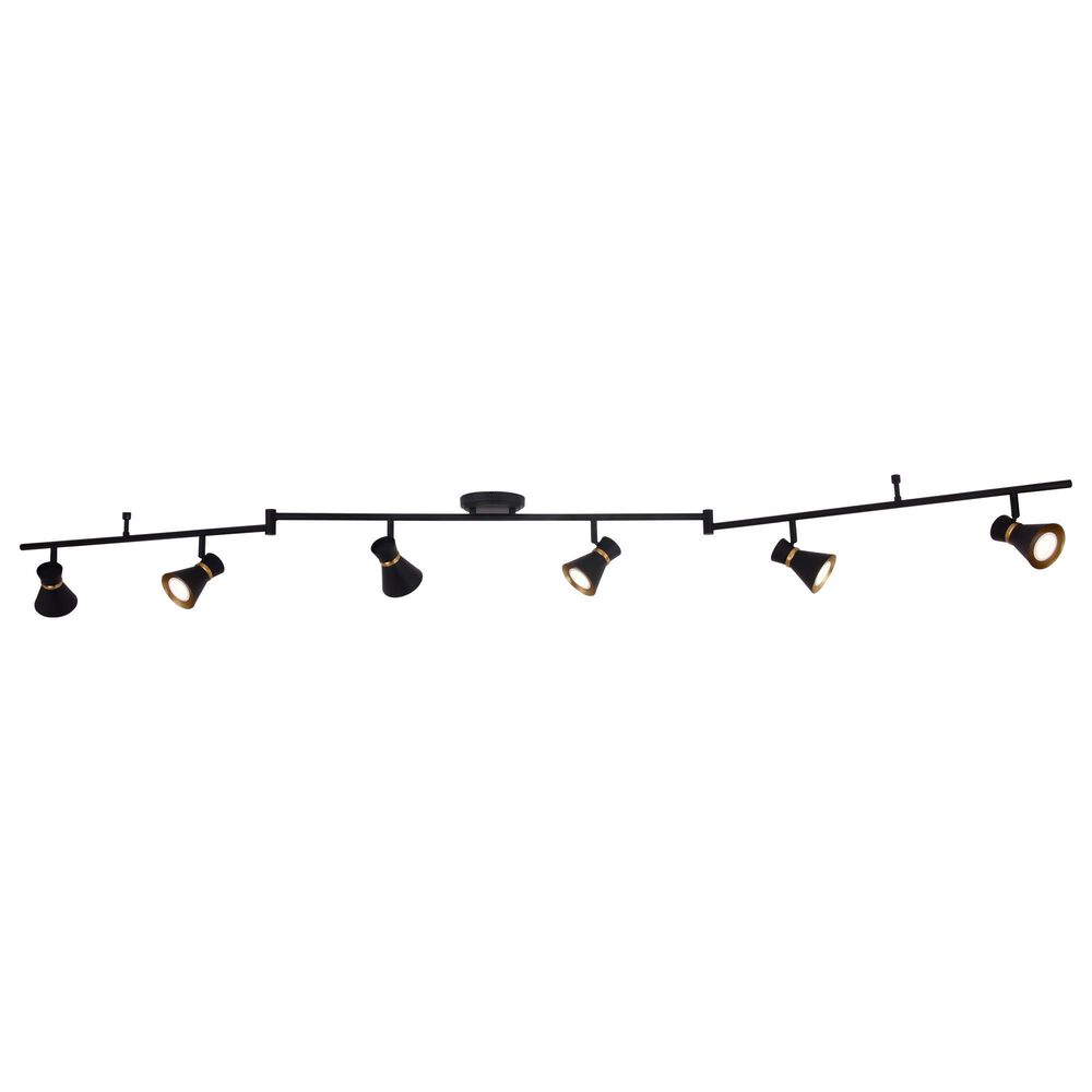 Vaxcel Alto 6-Light Ceiling Spot in Matte Black and Satin Brass, , large