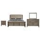 Belle Furnishings Americana Farmhouse 4 Piece Queen Sleigh Bedroom Set in Dusty Taupe and Black, , large