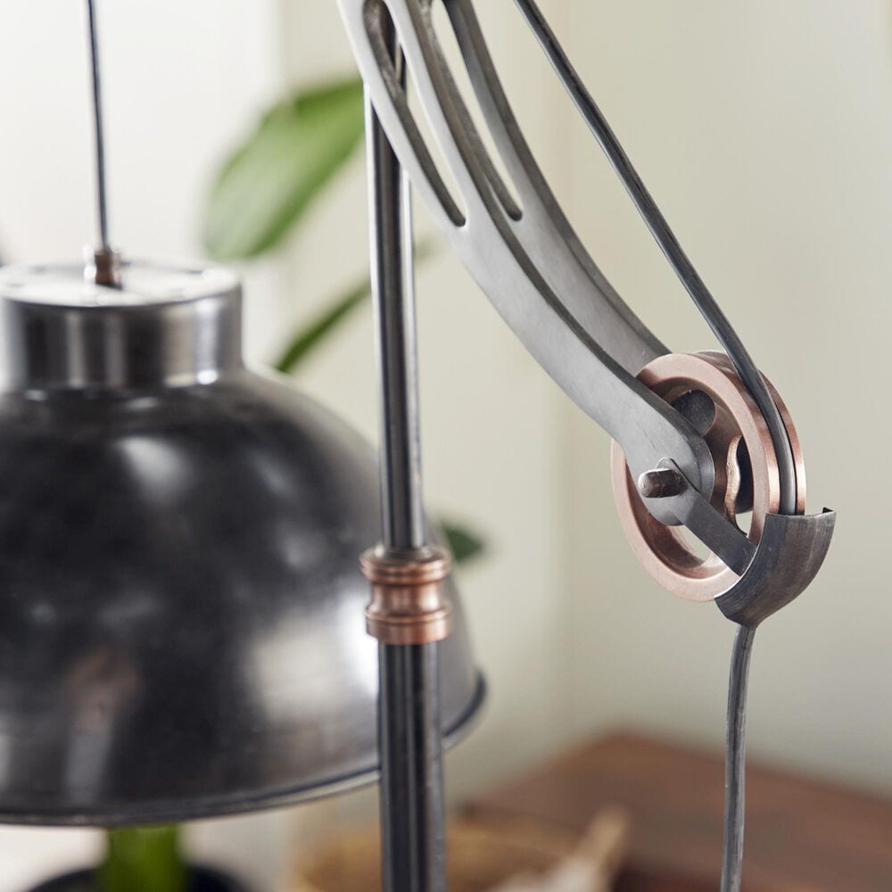 Maple and Jade Industrial Floor Lamp in Black and Copper, , large