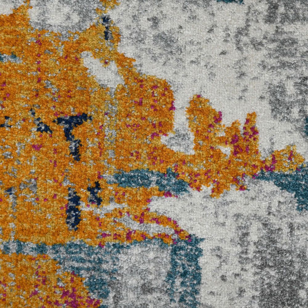Amer Rugs Montana 7&#39;6&quot; Round Orange and Blue Area Rug, , large