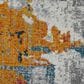 Amer Rugs Montana 7"6" Round Orange and Blue Area Rug, , large
