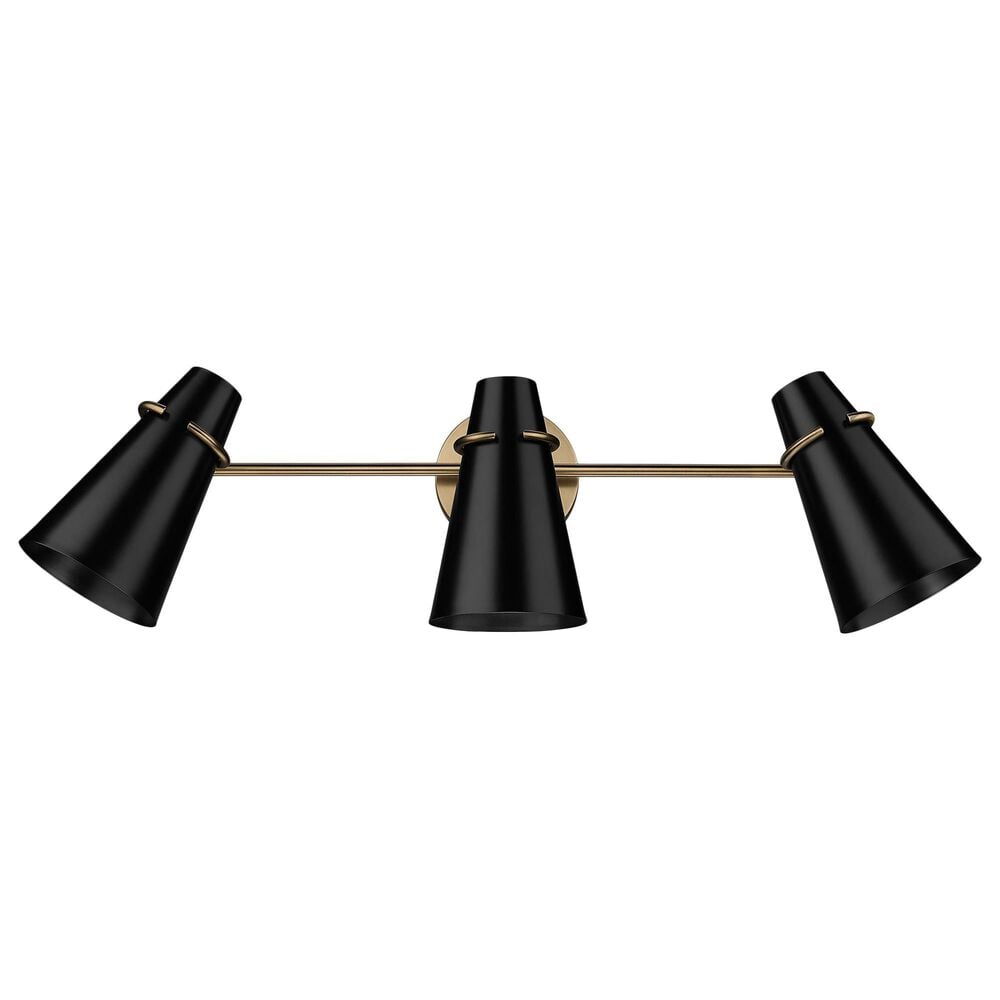 Golden Lighting Reeva 3-Light Bath Vanity with Matte Black Shade in Modern Brass, , large