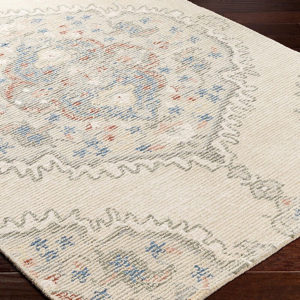 Surya Vivianne 5&#39; x 7&#39;6&quot; Ivory, Dusty Sage, Brick Red and Dark Blue Area Rug, , large