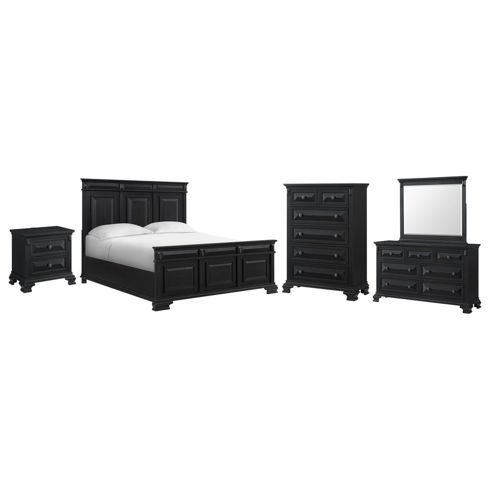 Mayberry Hill Passages 5-Piece King Panel Bedroom Set in Black, , large