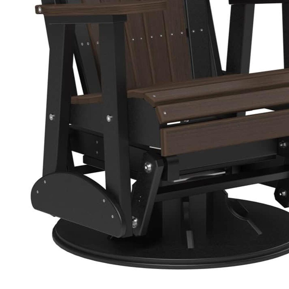 Amish Orchard Adirondack Swivel Glider Chair in Brazilian Walnut and Black, , large