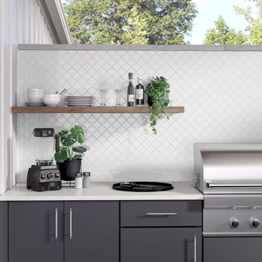Emser Influence White 10&quot; x 11&quot; Porcelain Mosaic Sheet, , large