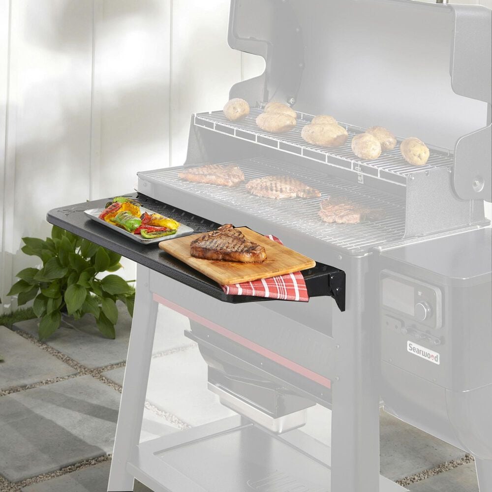 Weber Weber 36&quot; Folding Front Table for Searwood XL 600 Pellet Grill in Black, , large