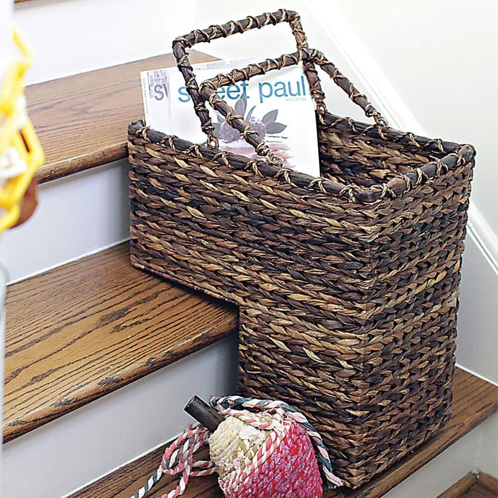 Creative Coop Woven BacBac Leaf Stair Basket in Natural, , large