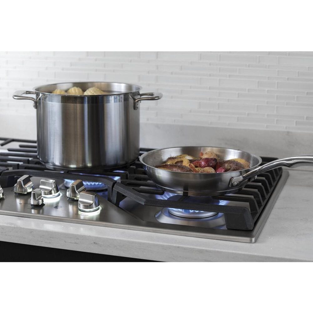 GE Profile 2- Piece Kitchen Bundle with a 30" Gas Cooktop and a 30" Built-In Combination Microwave/Wall Oven in Stainless Steel, , large
