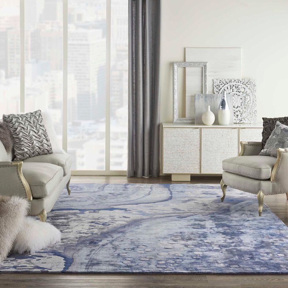 Nourison Prismatic PRS05 9&#39;9&quot; x 13&#39;9&quot; Blue Area Rug, , large