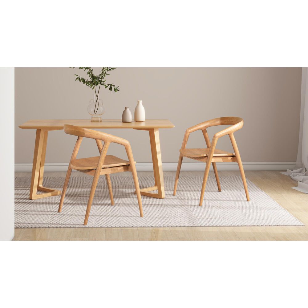 Jennifer Taylor Home Simeon Arm Chair in Warm Natural Brown, , large