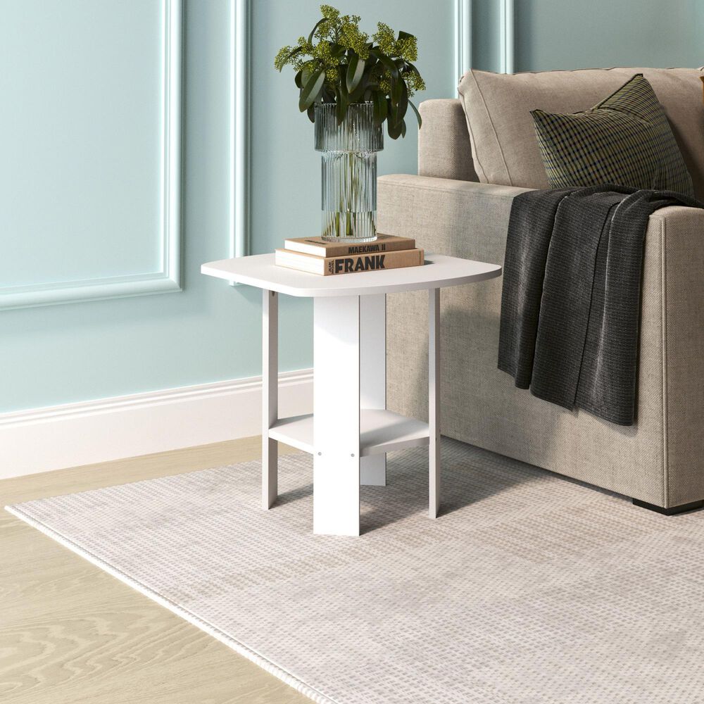 HOMLUX End Table in White (Set of 2), , large
