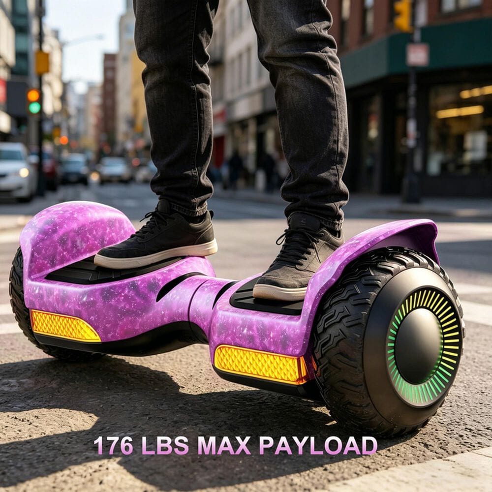 HOMLUX Off Road Self Balancing Scooter with 6.5" Tires in Galaxy Purple, , large