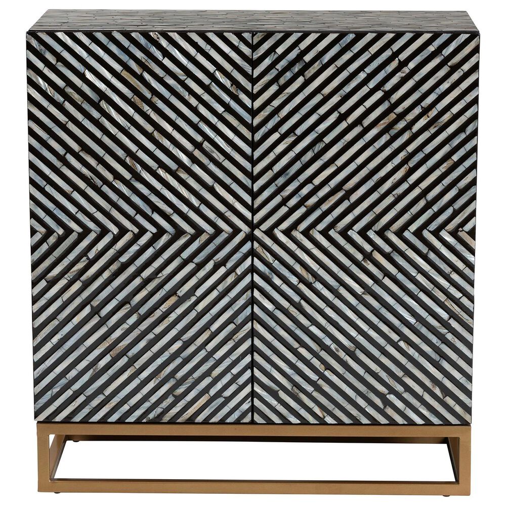 Baxton Studio Belenus Storage Cabinet in Gold, Black and Grey, , large