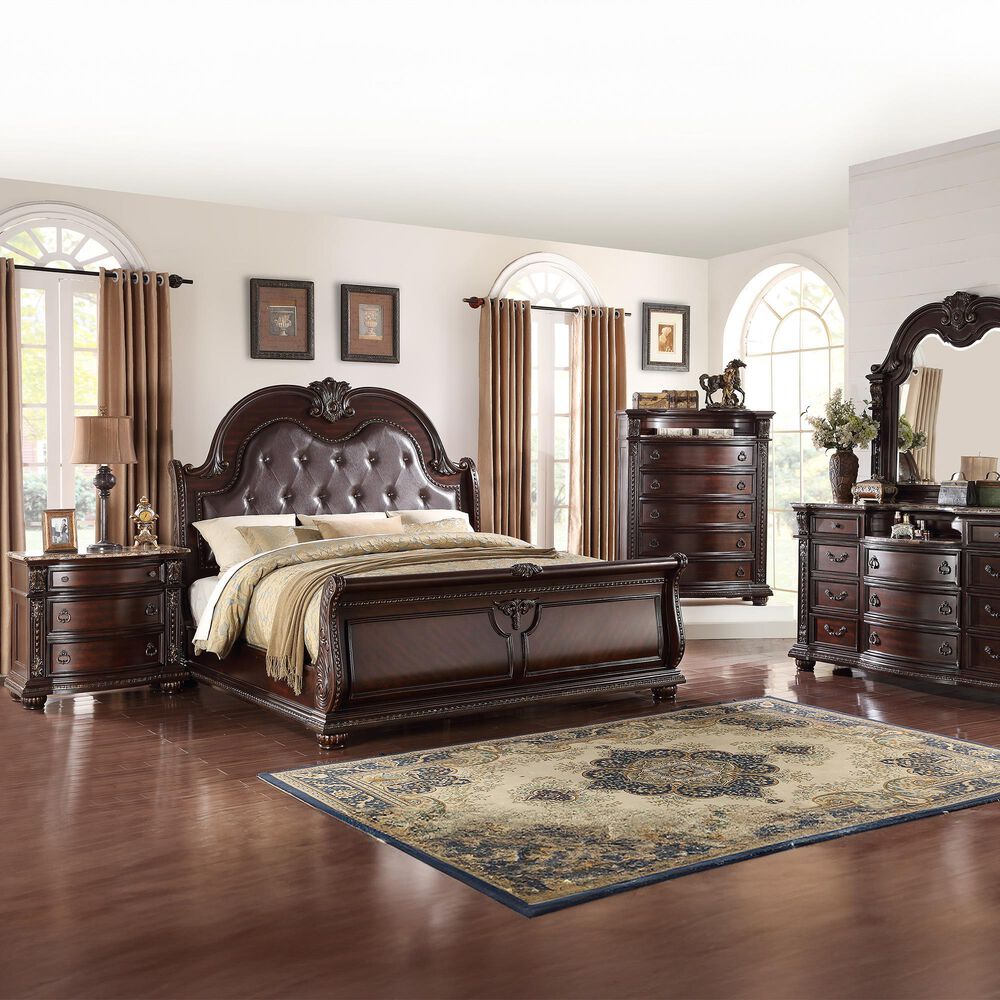 Crown Mark Stanley Nightstand in Rich Brown, , large
