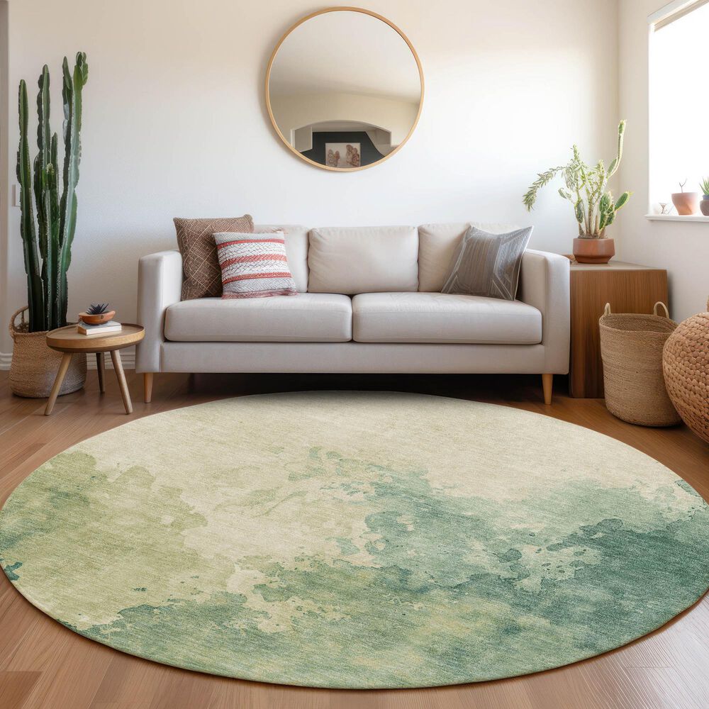 Dalyn Rug Company Odyssey OY120 Green 8&#39; Round Area Rug, , large