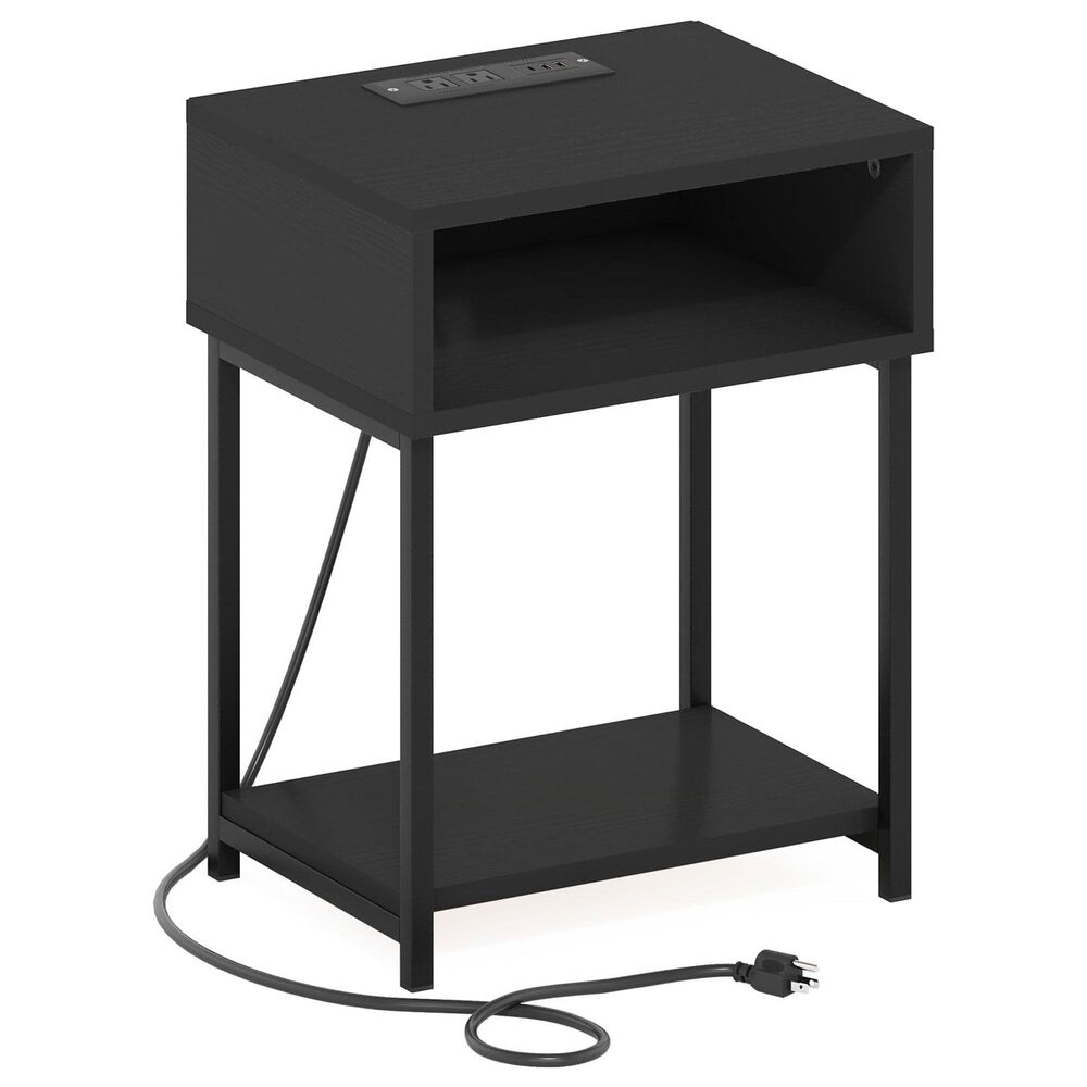 HOMLUX 19.7" 3-Tier End Table in Americano and Black, , large