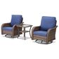 Sunwell Garden 3-Piece Patio Swivel Glider Set with 31.5" High Roll-Arm Chair in Navy, , large