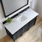 James Martin Vanities Brittany 48" Single Bathroom Vanity in Black Onyx with 3 cm White Zeus Quartz Top and Rectangular Sink, , large