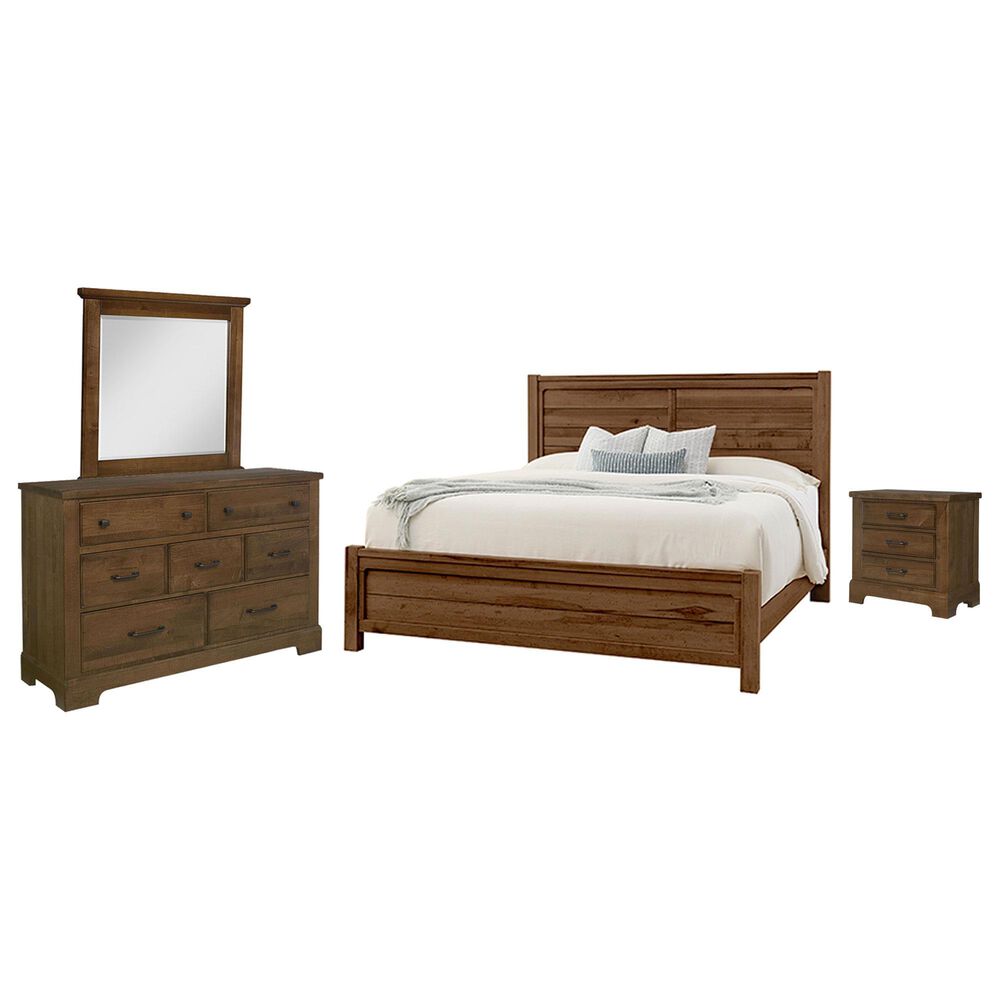 Viceray Collections Cool Rustic 4-Piece King Plank Bedroom Set in Amber, , large