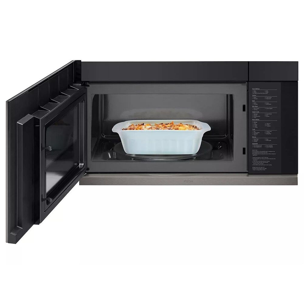 LG 2-Piece Kitchen Package with 6.3 Cu. Ft. Smart Freestanding Gas Range and 2.1 Cu. Ft. Smart Over-the-Range Microwave in Black Stainless Steel, , large