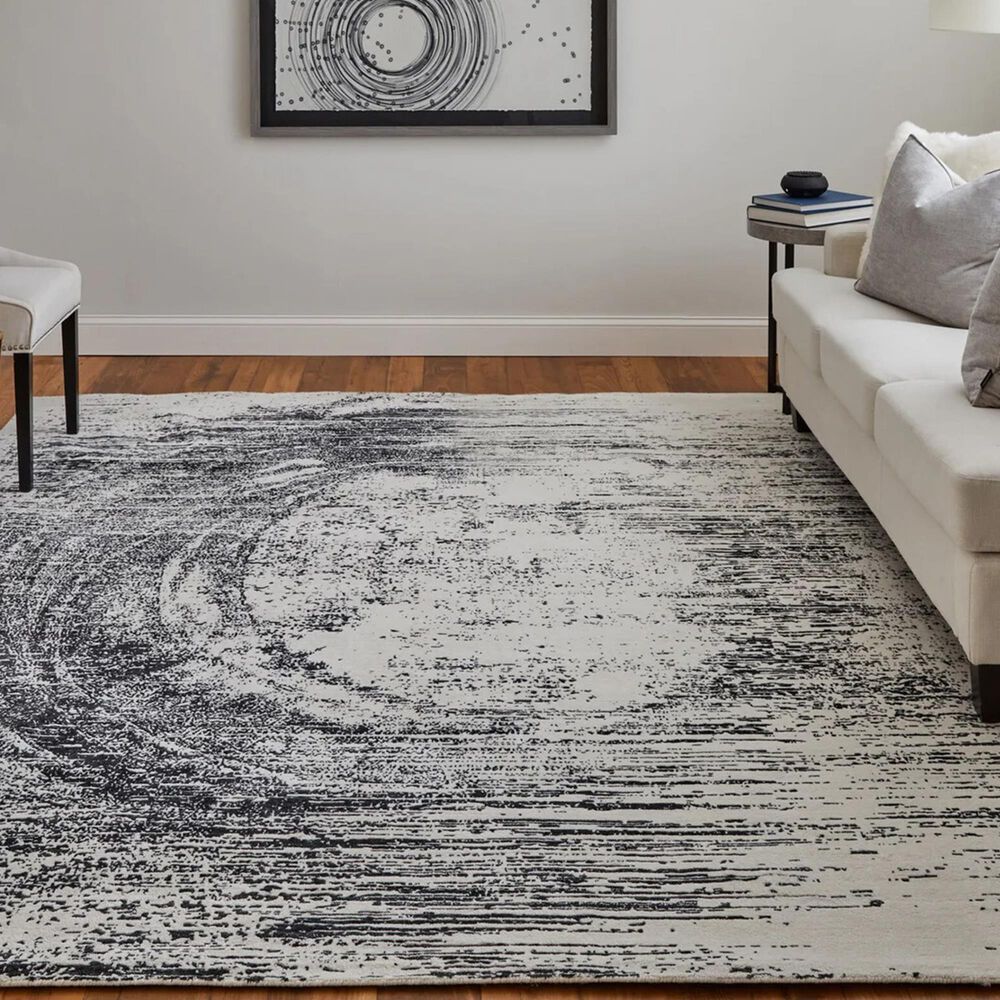 Feizy Coda 8928F 8&#39; x 10&#39; Black and White Area Rug, , large