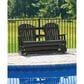 Ashley Hyland Wave Patio Glider Loveseat in Black, , large